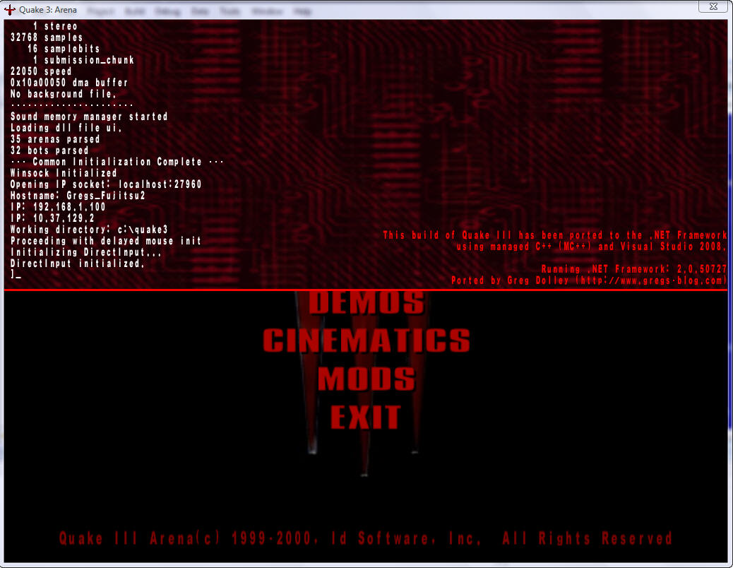 The ‘Quake III Arena’ console